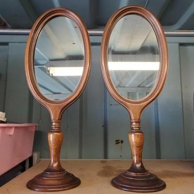 #3032 â€¢ (2) Wooden Mirrors
