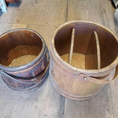 #3068 â€¢ (2) Vintage Wood Baskets
