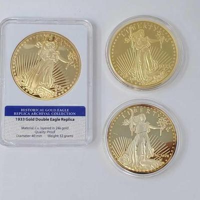#1506 â€¢ (3) Historical Gold Eagle Replica Archival Collection
