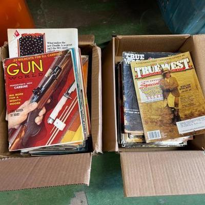 #6520 â€¢ (2) Boxes of American Rifleman and True West Magazines
