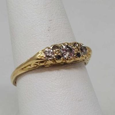 #700 â€¢ 14k Gold Ring with Diamond Accents, 3g
