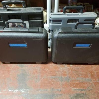 #6332 â€¢ (2) Rolling Crates, (2) Cases, Duffle Bags, (3) 2" Binders
