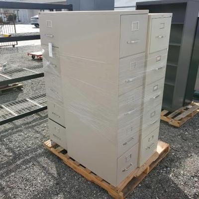 #2818 â€¢ (3) Metal Filing Cabinets
