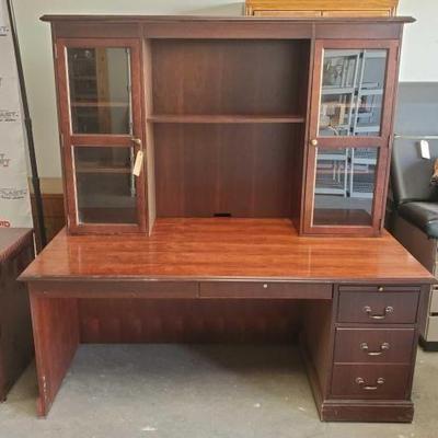 #2502 â€¢ Computer Desk With Glass Cabinets
