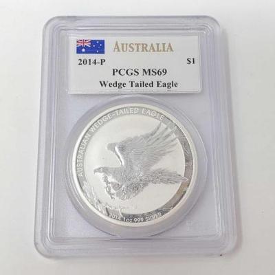 #1252 â€¢ Australian Wedge-Tailed Egal Silver Dollar Coin
