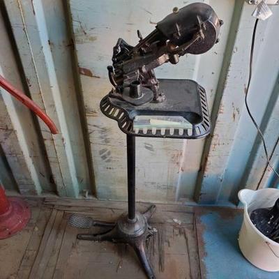 #3578 â€¢ Antique Cast Iron Pedal Press Stand Letter Treadle Co.
