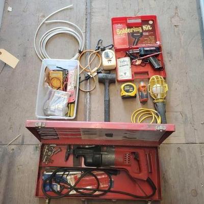 #3548 â€¢ Weller Soldering Kit, Milwaukee Sawzall, Tape Measures, Locks and Keys
