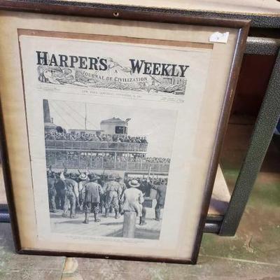 #6306 â€¢ Framed "Harpers Weekley Journal of Civilization"
