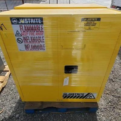 #2802 â€¢ (2) JustRite Sure-Grip Ex Flammable Liquid Storage Cabinet
