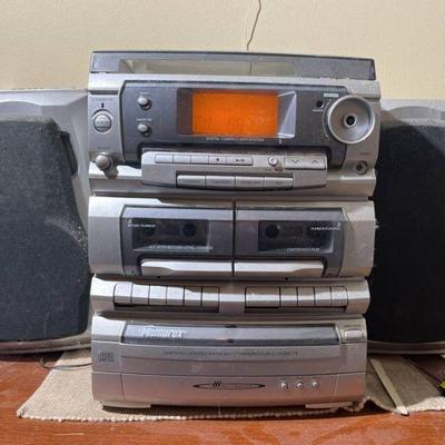 Memorex am/fm PLL stereo radio 3 cd changer/double cassette