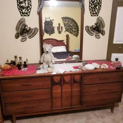 Mid-Century Dresser And Mirror