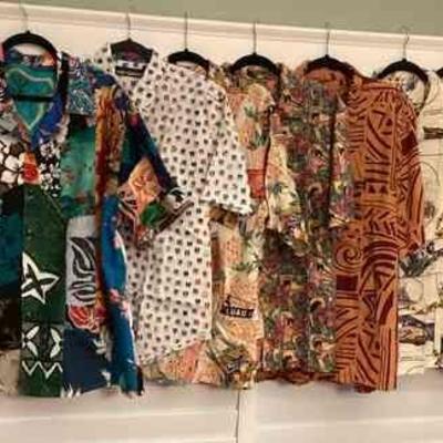 MMF176 Hawaiian Patchwork, Reyn Spooner, Rix & Other Menâ€™s Aloha Shirts