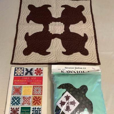 MMF096 Hawaiian Honu Quilt, Cushion Kit & Hawaiian Quilt Patterns & Designs Book