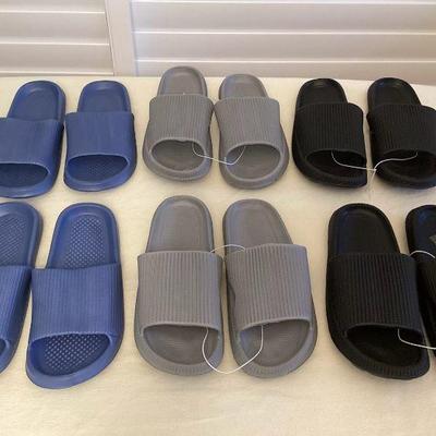 MMF036 Six Pairs Of Comfy Slides New Women's Size 8-9?