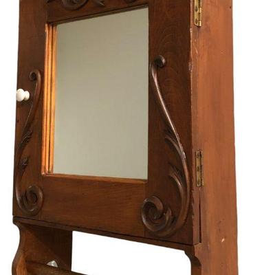 Victorian Quarter Sawn Oak Medicine Cabinet
