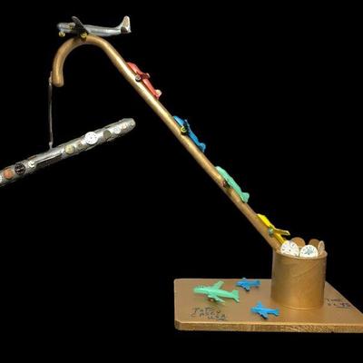 POPS CASEY "Time Flies" Folk Art Sculpture, Large