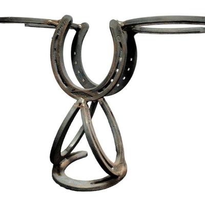 Folk Art Horseshoe Wine Rack Western Barware