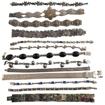 Collection Mostly Sterling Silver Bracelets