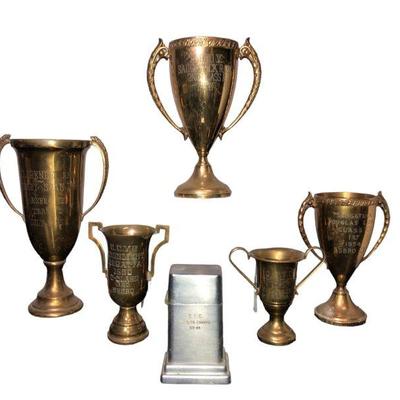 Collection Bronze Regatta Trophies & Bowling Lighter Trophy