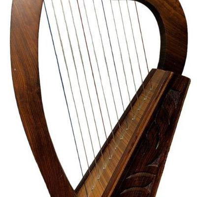 Carved Wood Baby Lap Harp
