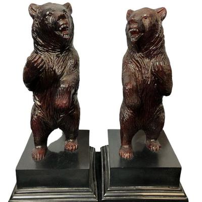 Pair Carved Black Forest Style Bears