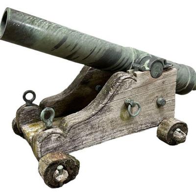 Antique Brass Military Display Cannon