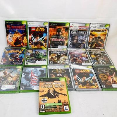 WIII354 XBox Games	Lot includes 16 games unopened.
