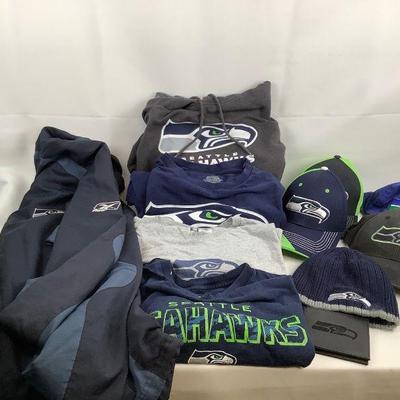 COCH327 Seattle Seahawks Clothing	Â 1 Reebok Jacket size 2 XL, 2T-Shirts XL - one has a hole on the front - see pics, 1 Light Gray Long...