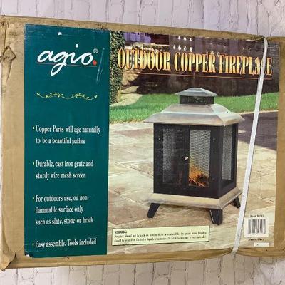 WIII803 Outdoor Copper Fireplace	Outdoor copper fireplace for use on non-flammable surfaces. Copper body, iron grating. Never taken out...
