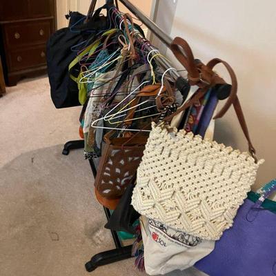 Rack full of purses 