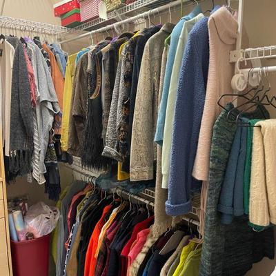 HUGE assortment of laides clothes, 6-8-10 200 pair of  slacks - lots of Crazy Larry 