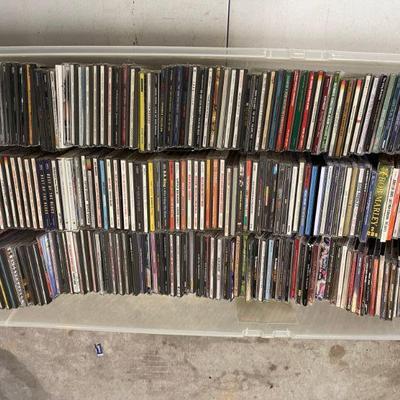 Table full of CD's 