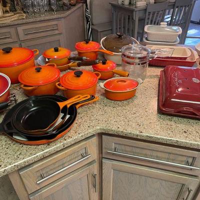 Collection of Le Creuset, all well used - lots of life left!  