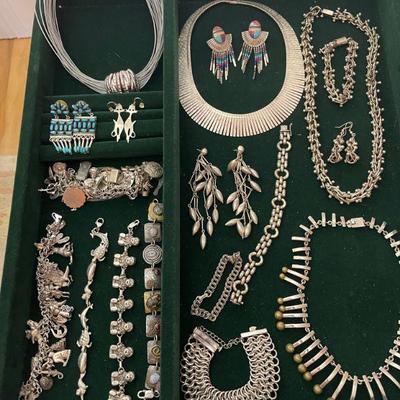 Taxco, Modernist pieces, Hesh, De Molina, chainmail bracelet, Navajo and more. 