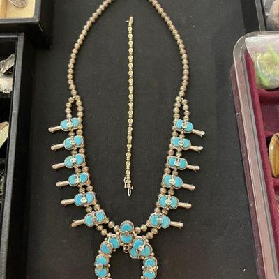 Effie Calavaza Turquoise and Sterling necklace, STUNNING! 