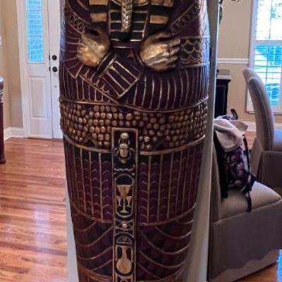Egyptian wood sarcophagus with a hidden bookcase 