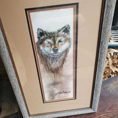 Wolf painting by John A White