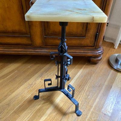 Vintage wrought iron ,Agate topped plant stand