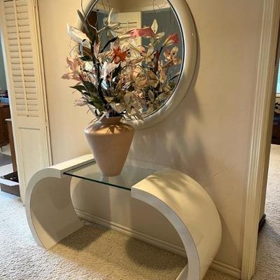 Mirror has sold, entry console table & vase are available.