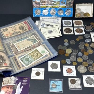 Old Coins & Bills from Various Countries 