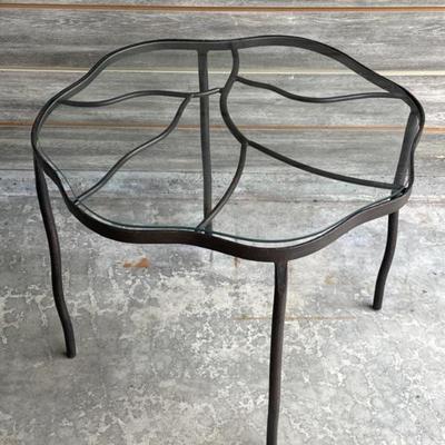Wrought Iron Glass Topped Table 