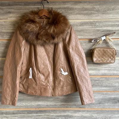 IMAN Leather Jacket & Coordinating Purse
