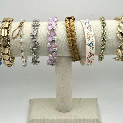 (9) Sparkling Costume Jewelry Bracelets Coro & BSK
