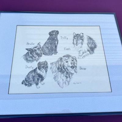 Ink Drawing Of Dogs By Mary Trosan
