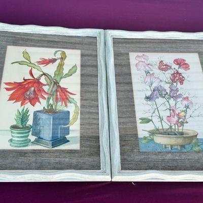 (2) Framed Floral Print-one Signed Laurence Perugini

