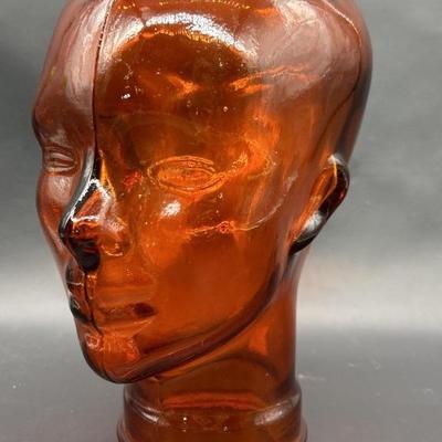 San Miguel Vidrios Art Glass Face, Marked
