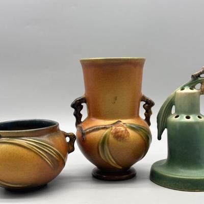 (3) Roseville Pottery Pieces, Marked
