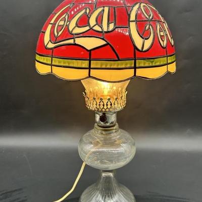 Vintage Coca-Cola Stained Glass (Look) Lamp
