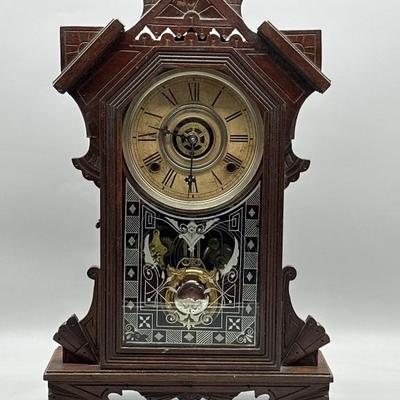Antique Pendulum 8-Day Ansonia Style Clock w/ Key