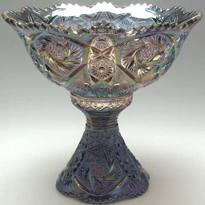 Vintage Imperial Carnival Glass Punch Bowl Set